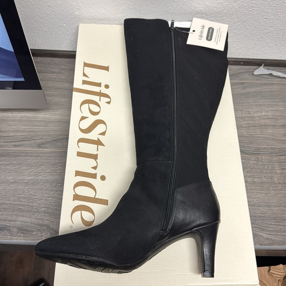 LifeStride Gracie In BLACK FABRIC (WIDE CALF) (WIDE WIDTH) - Picture 7 of 10